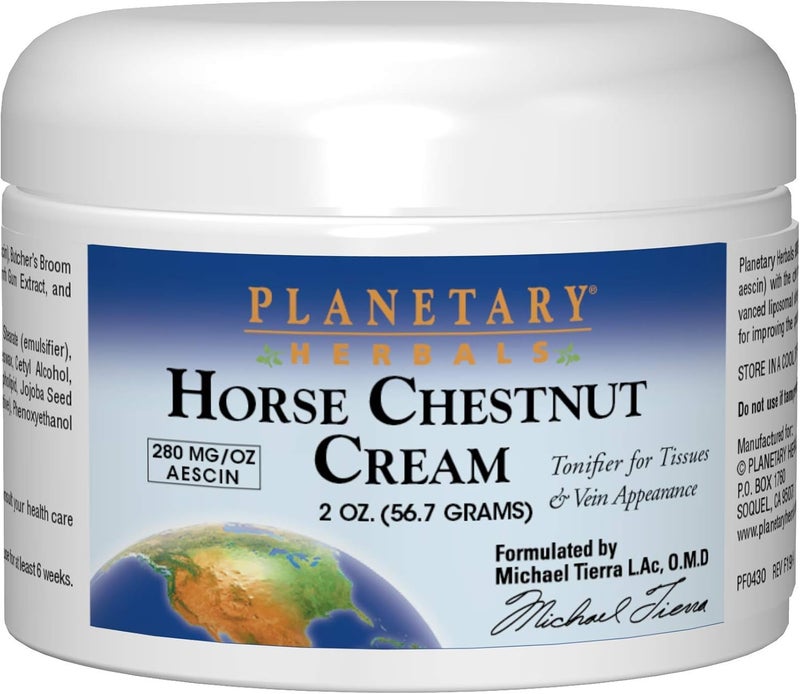 Planetary Herbals Horse Chestnut Cream - 2oz (56.7g) for Vein Appearance and Tissue Tonification - Image 1